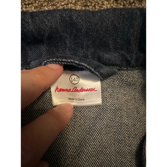 Hanna Andersson Best Friends Patched Denim Jacket size 140 - Picture 3 of 4